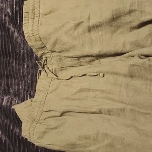 Old navy wide leg linen pants green